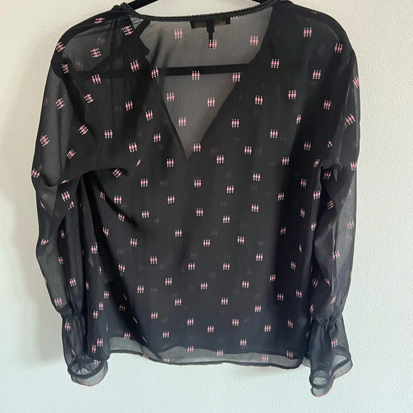 Maje Silky Sheer Black Blouse, size 1 or Small - Picture 5 of 6